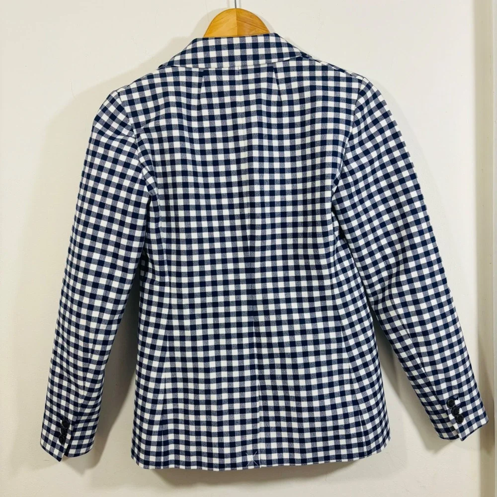 J. Crew Blue And White‎ Gingham Checkered Campbell Women's Office Blazer Size 00